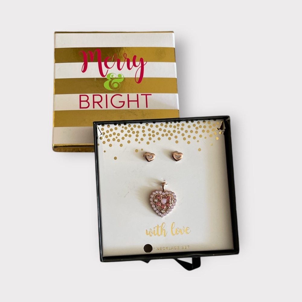Heart charm and Earring Set